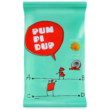 Попкорн "PumPiDup" зв смаком кокосу та пряж.молока, 90 г, Україна