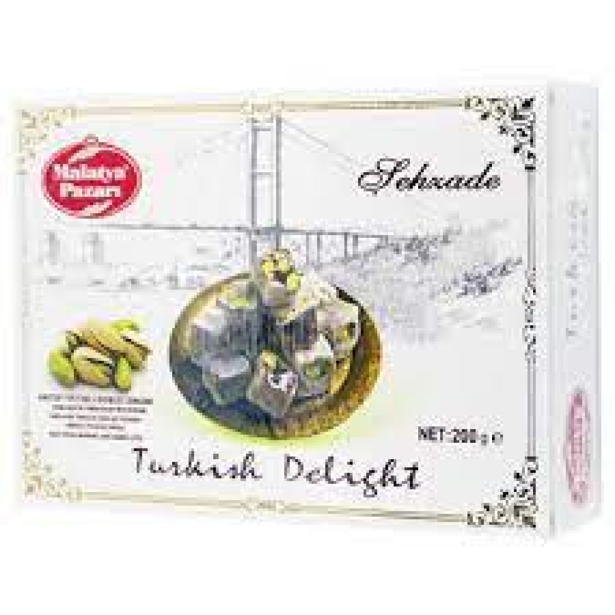 Рахат-Лукум "Malatya Pazari" подвійний з фісташкою, 200г, Туреччина
