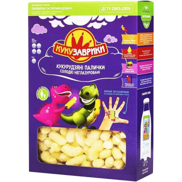 Кукур. палички "Кукузаврики" з подарунком , 100г, Україна
