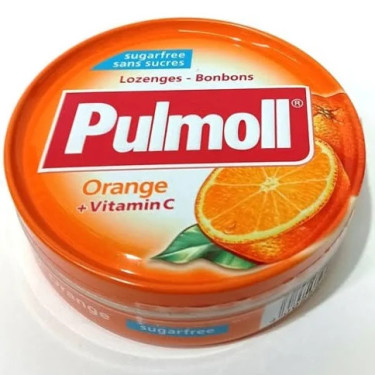 Льодяники "Pulmoll" апельсин, без цукру, 45г, Німеччина