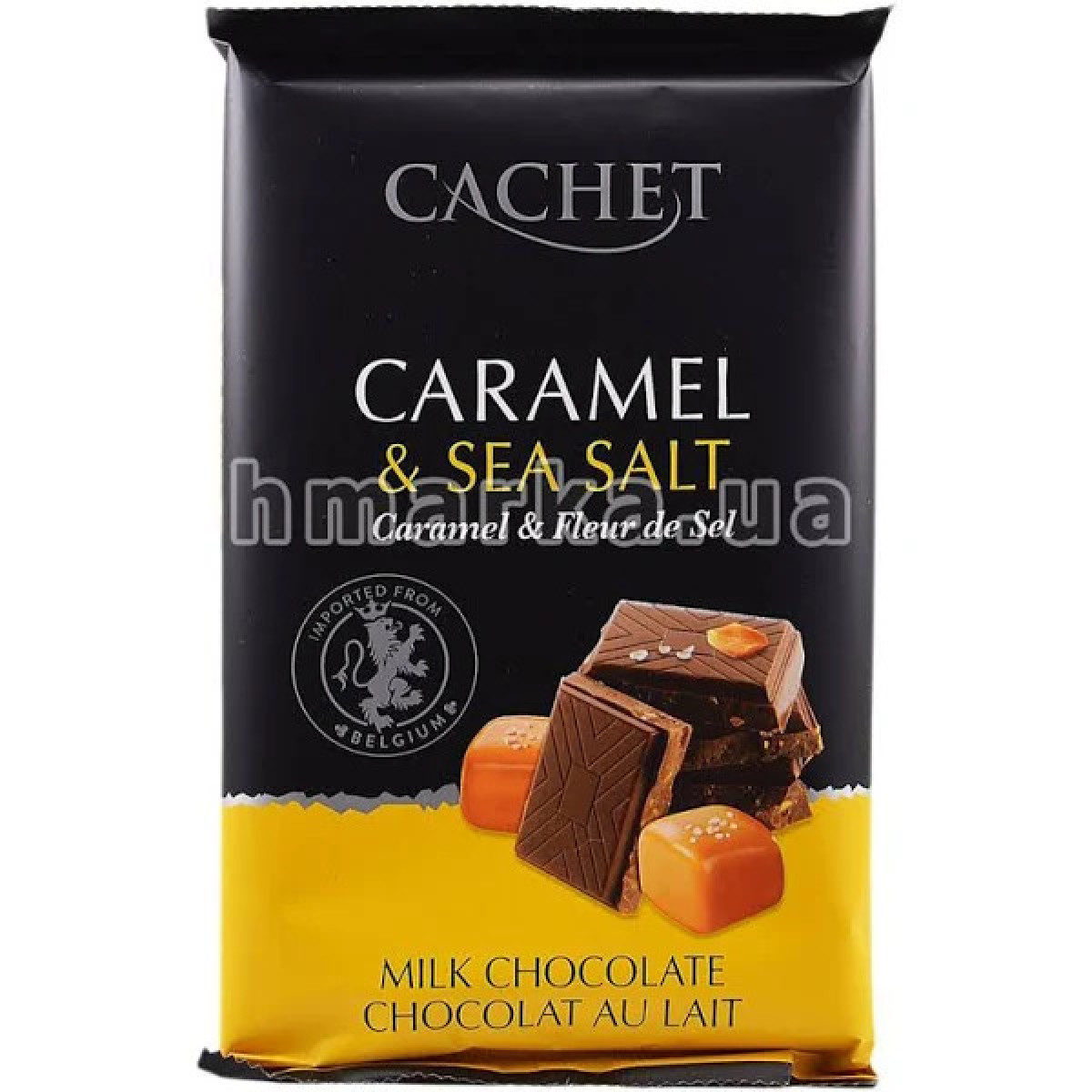Шоколад "Cachet" Caramel and Sea Salt, 180г, Бельгія
