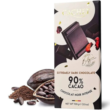 Шоколад "Cachet" чорний 90% какао, 100 г, Бельгія