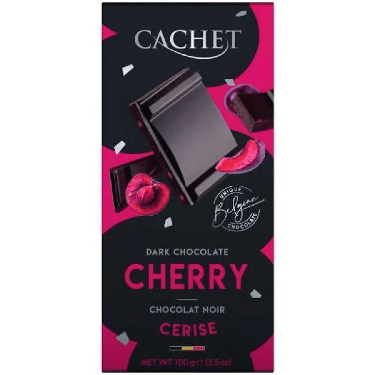 Шоколад "Cachet" чорний з вишнею, 100 г, Бельгія