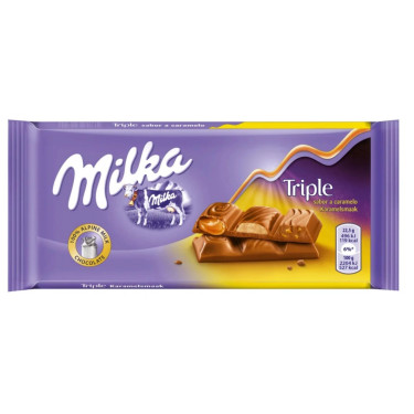 Шоколад "Milka" Triple Caramel, 90г, Швейцарія