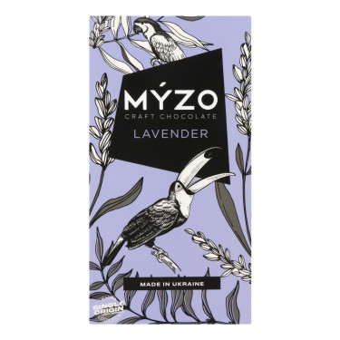 Шоколад "MYZO" чорний з лаванди, 80г, Україна