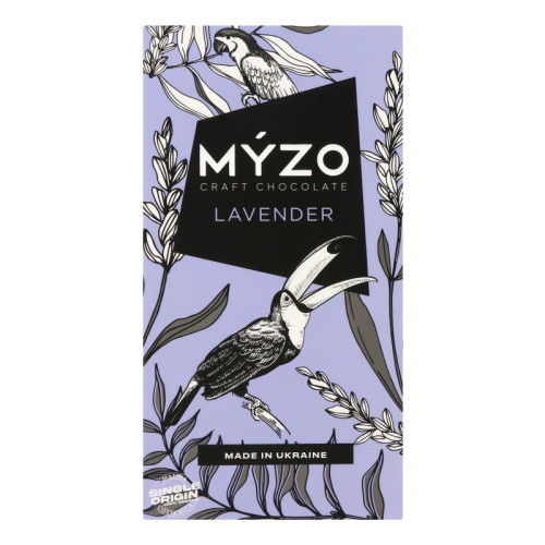 Шоколад "MYZO" чорний з лаванди, 80г