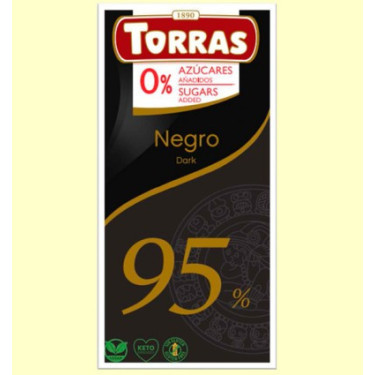 Шоколад "Torras" чорний 95%, 75г, Іспанія