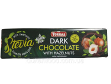 Шоколад "Torras" чорний з фундуком на стевії (без цукру), 300г, Іспанія
