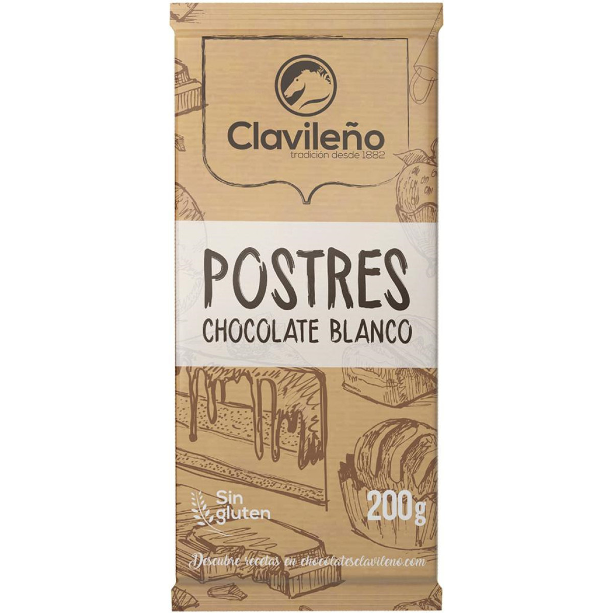 Шоколад "Clavileno" Postres білий ,200г, Іспанія
