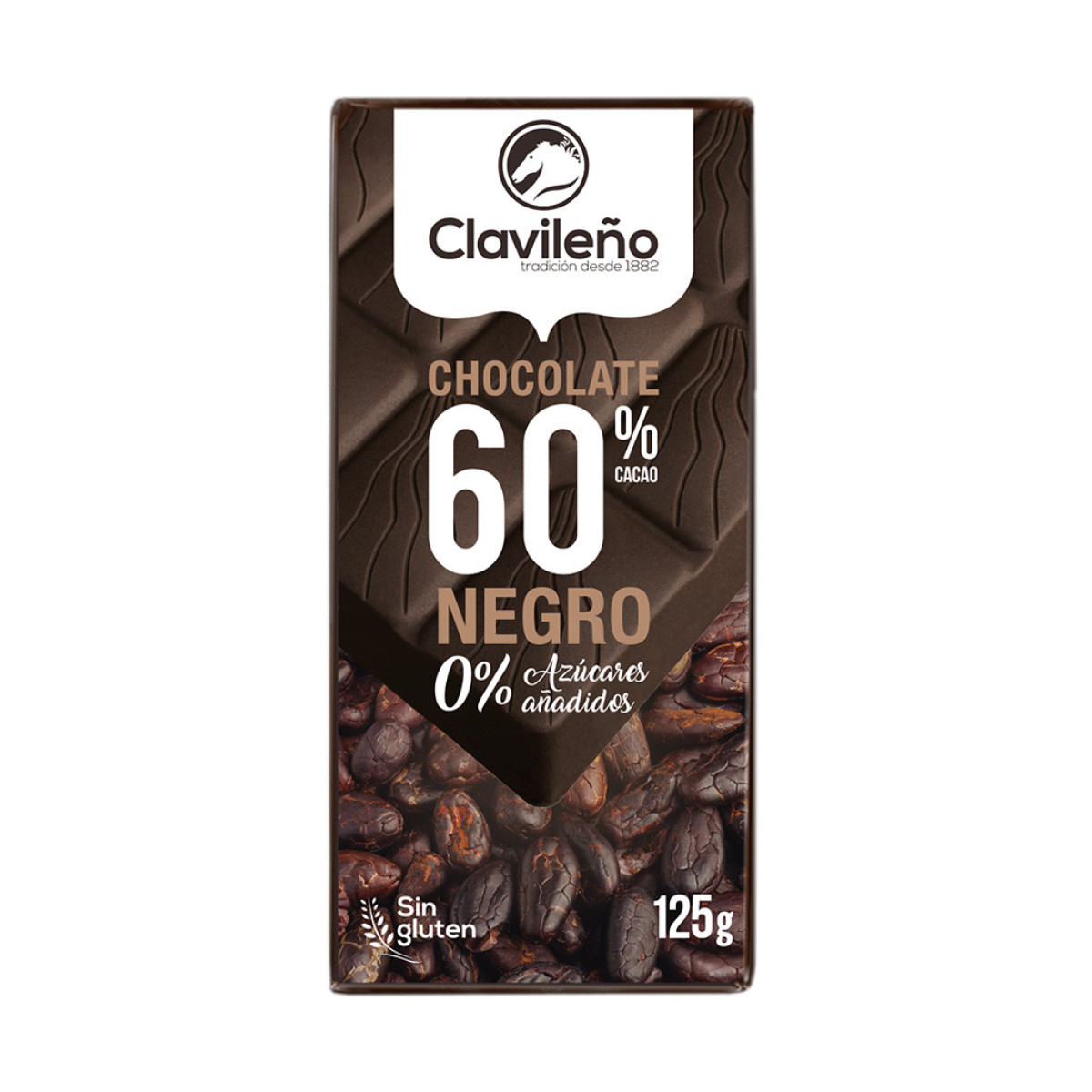 Шоколад "Clavileno" чорний 60% без цукру, 125г, Іспанія