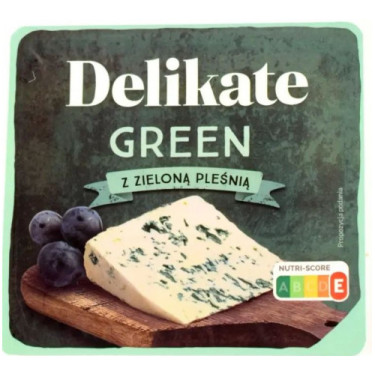 Сир "Delikate" Green з зеленою пліснявою, 100 г, Польща