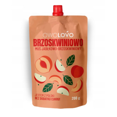 Мус "Owolovo" яблучно-персиковий, 200г, Польща