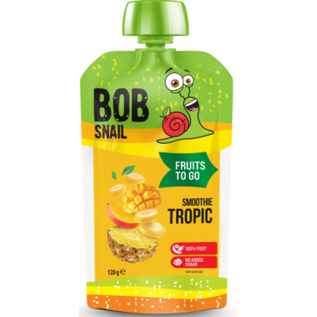 Пюре фруктове "Bob Snail" Банан-Ананас-Манго, 120г, Україна