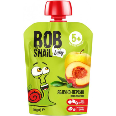 Пюре фруктове "Bob Snail" Яблуко-Персик, 90г, Україна
