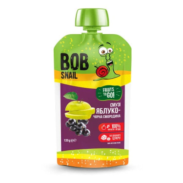 Пюре фруктове "Bob Snail" Яблуко-чорна смородина, 120г, Україна