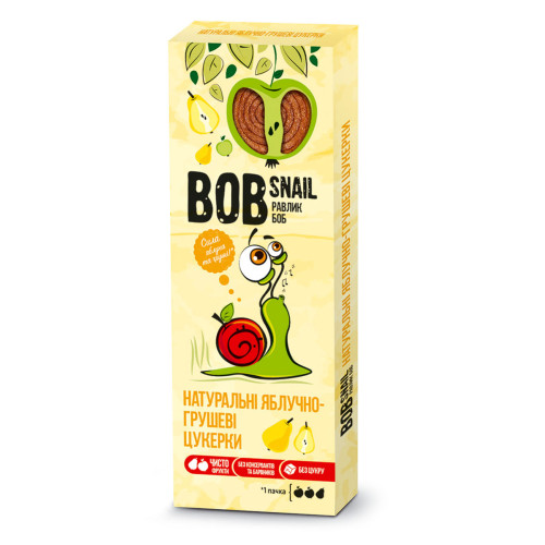 Цукерки "Bob Snail" яблучно-грушеві, 30г