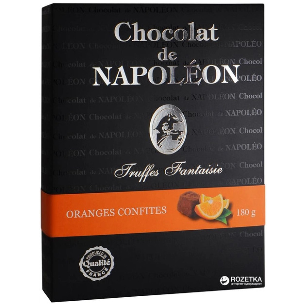 Цукерки "Napoleon" трюфель зі шматочками цукатів апельсину, 180г, Франція