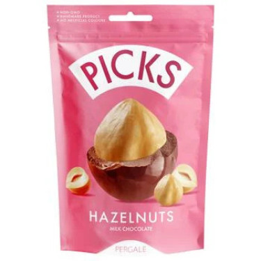 Драже "Picks" лісовий горіх в молоч. шоколаді, 90г, Литва