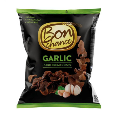 Хлібні чіпси "Bon Chance" зі часником, 120г, Литва