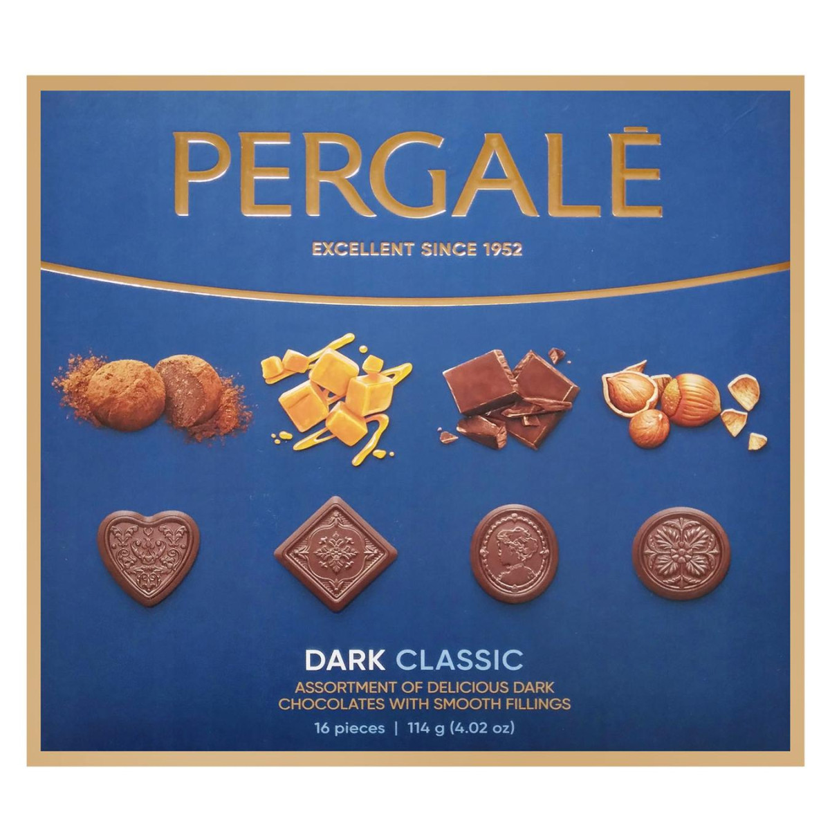 Цукерки "Pergale" Classic з чорним шоколадом, 114г, Литва