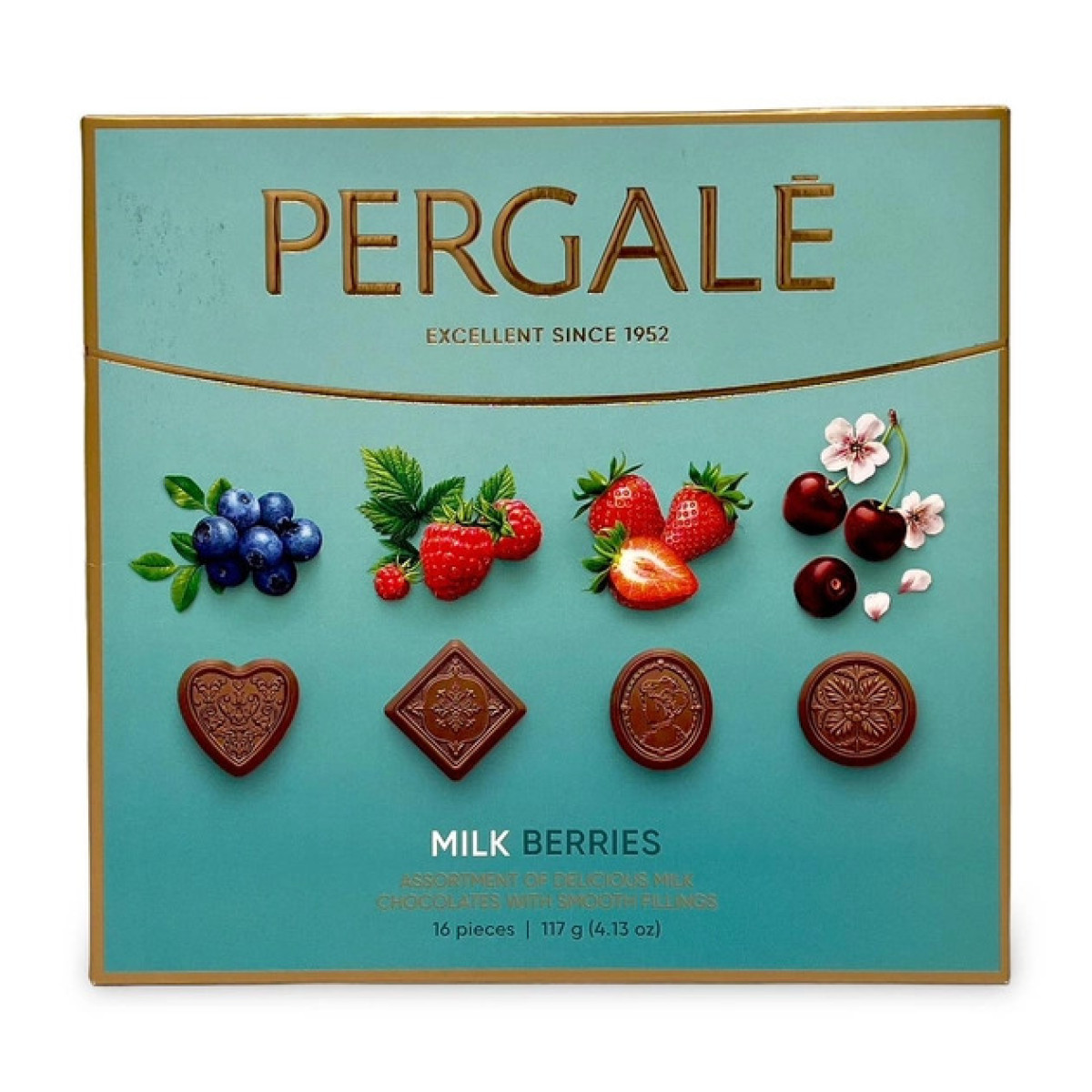 Цукерки "Pergale" ягоди з молочним шоколадом, 117г, Литва