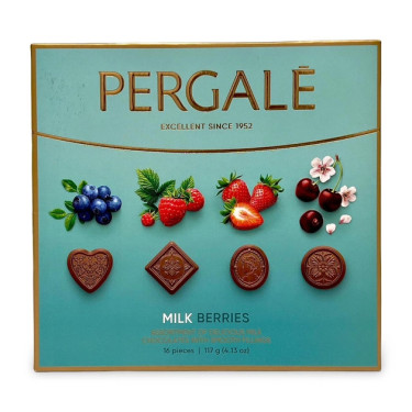 Цукерки "Pergale" ягоди з молочним шоколадом, 117г, Литва