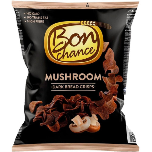 Чіпси з чорного хліба "Bon Chance" з грибами, 120г