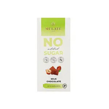 Шоколад "Mulate Light" молочний з мигдалем, 90г, Литва