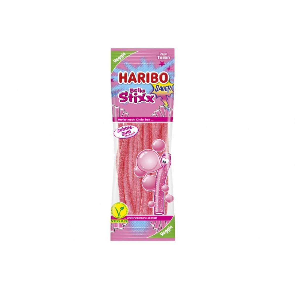 Жув. Цукерки "Haribo" Stixx bubble gum, Німеччина