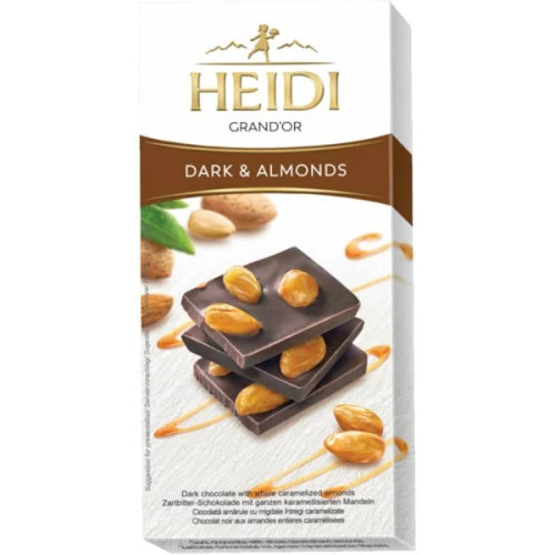 Шоколад "Heidi" чорний з мигдалем , 100 г