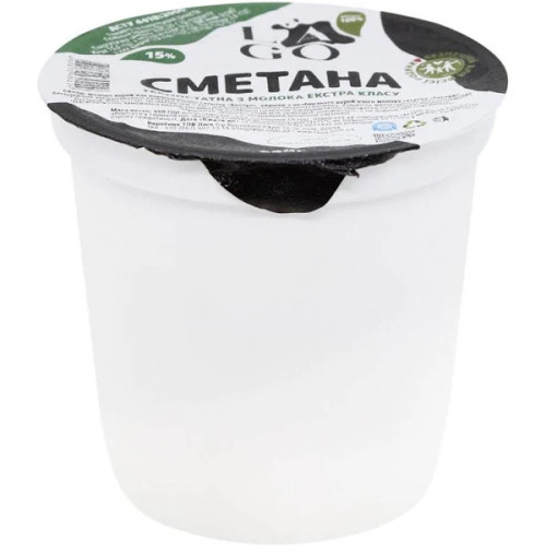 Сметана "Lago milk" 15 % , 350 г